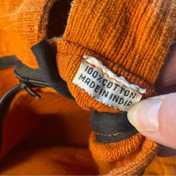 Y2K 100% Cotton made in India’s Burnt Orange crossbody Bag! Bohemian Hippie. New - Picture 6 of 14